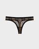 Reptile Stripe Mesh Thong