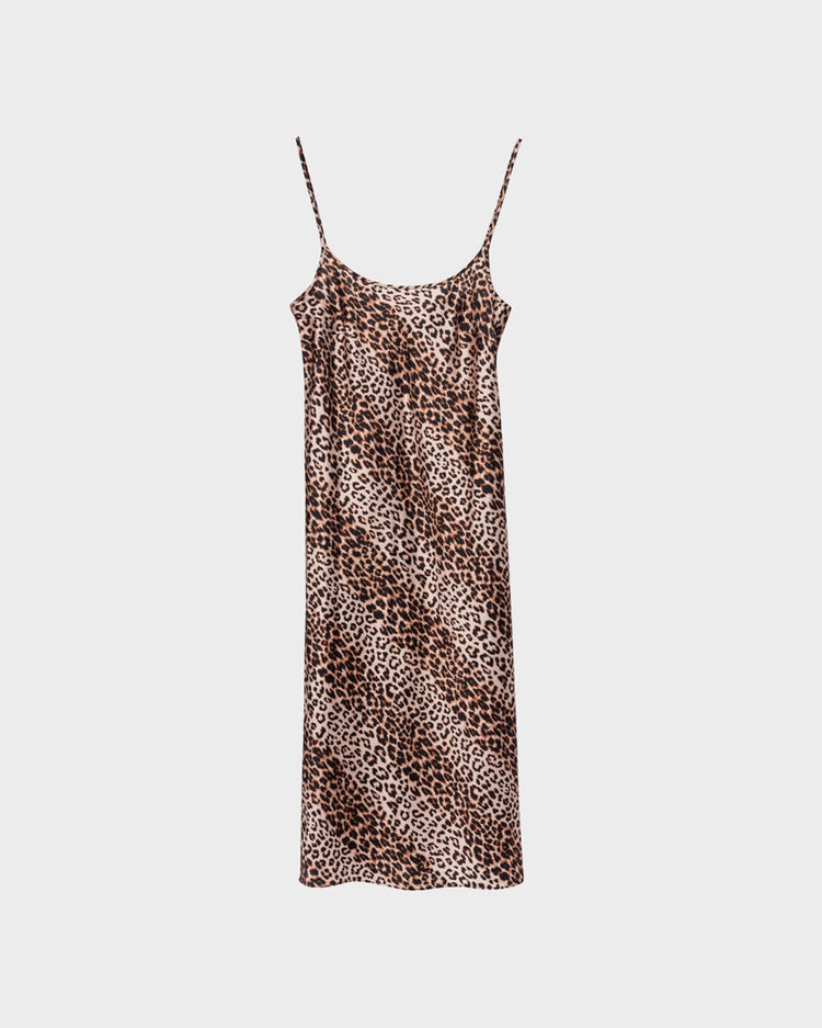 Spotted Panther Eco Silk Long Slip Dress