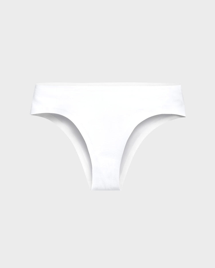 PEASKJP Tummy Control Underwear Seamless Hipster No Show Soft Stretch  Bikini Underwears Panties, White M 
