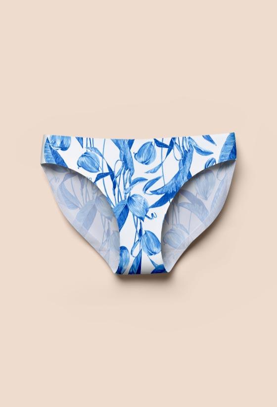 EBY Seamless Luxe Blue Meadow Bikini Panties