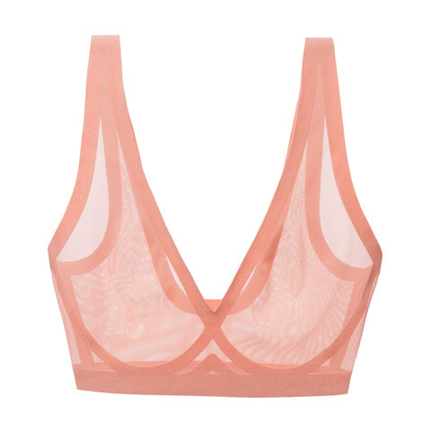 Coral Pink Mesh Bralette