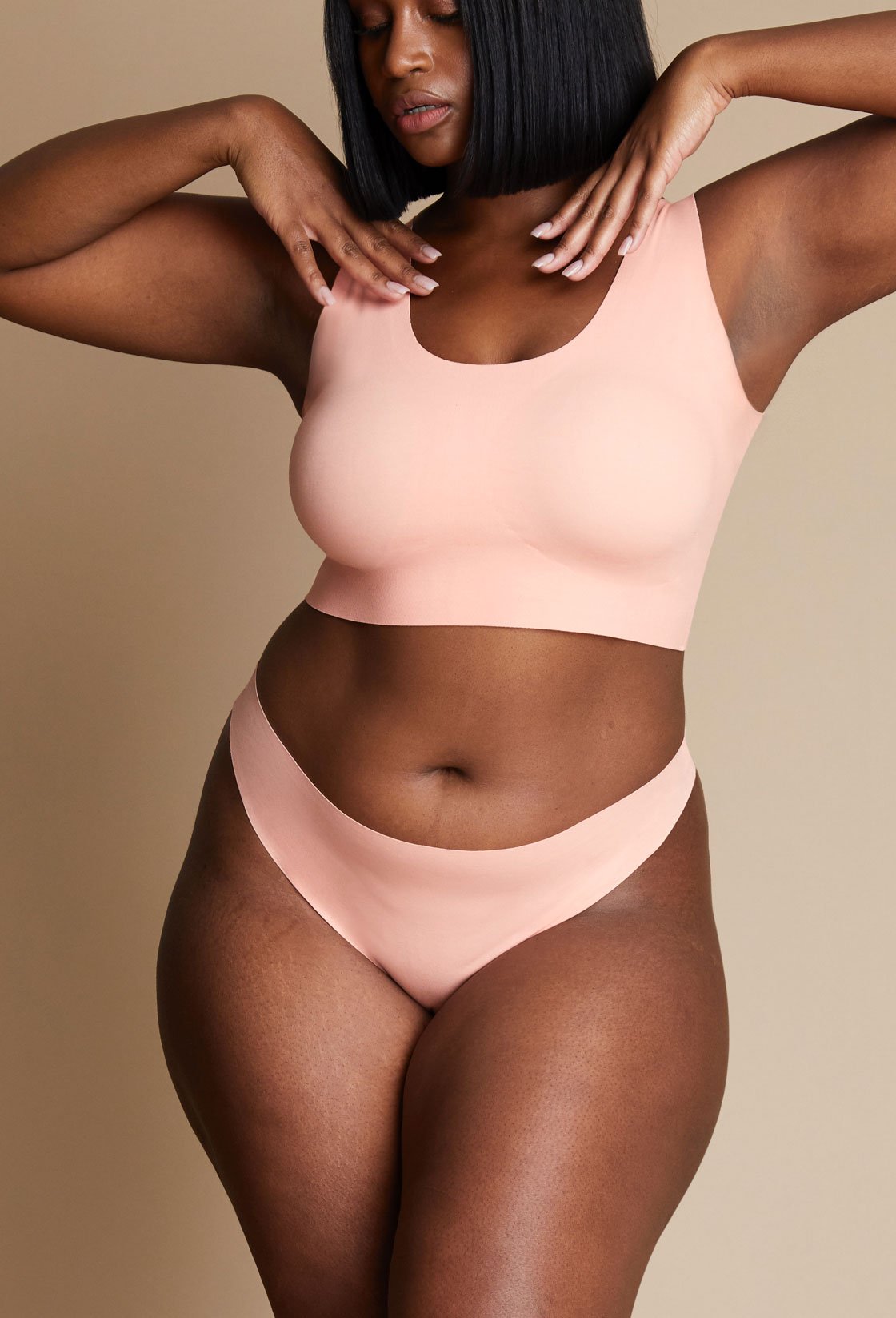 Peach Cotton Thong